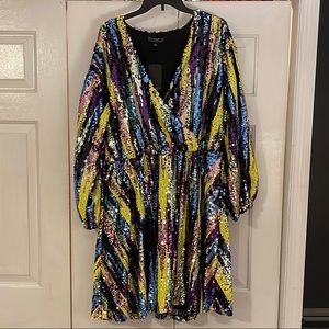 ELOQUII Neon Sequin Dress NWT